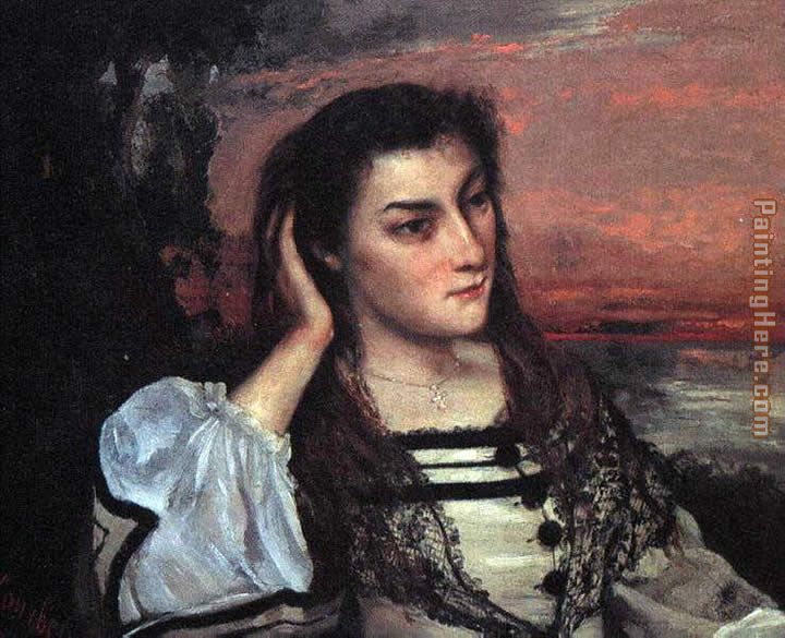 Portrait of Gabrielle Borreau painting - Gustave Courbet Portrait of Gabrielle Borreau art painting